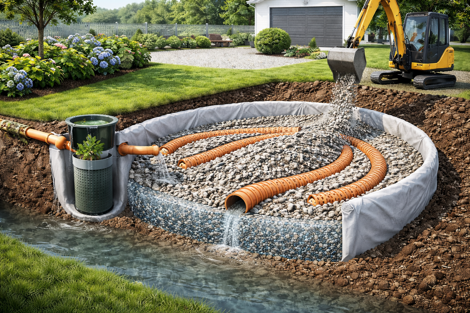 Vybudování štěrkového vsaku: svépomocí od A do Z