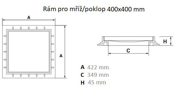 Mondial plastový rám pro mříž nebo poklop 400x400 mm - zelený