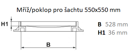 Mondial plastová mříž s madlem pro šachtu/rám 550x550 mm do 1,5 t