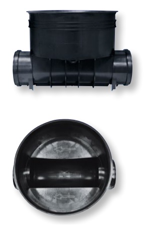 Kanalizační šachtové dno přímé DN 400/160 vč. těsnění pro vlnovec Wavin Basic 400