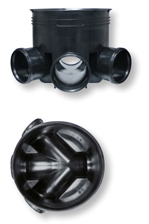 Kanalizační šachtové dno sběrné 45° DN 400/160 vč. těsnění pro vlnovec Wavin Basic 400