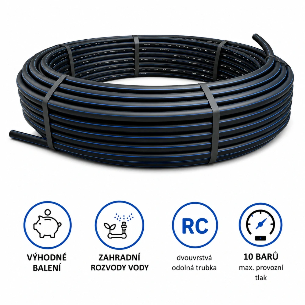 Vodovodní plastová trubka HDPE 100 RC 32x2,0 PN 10 (10 barů) SDR 17 - balík 100