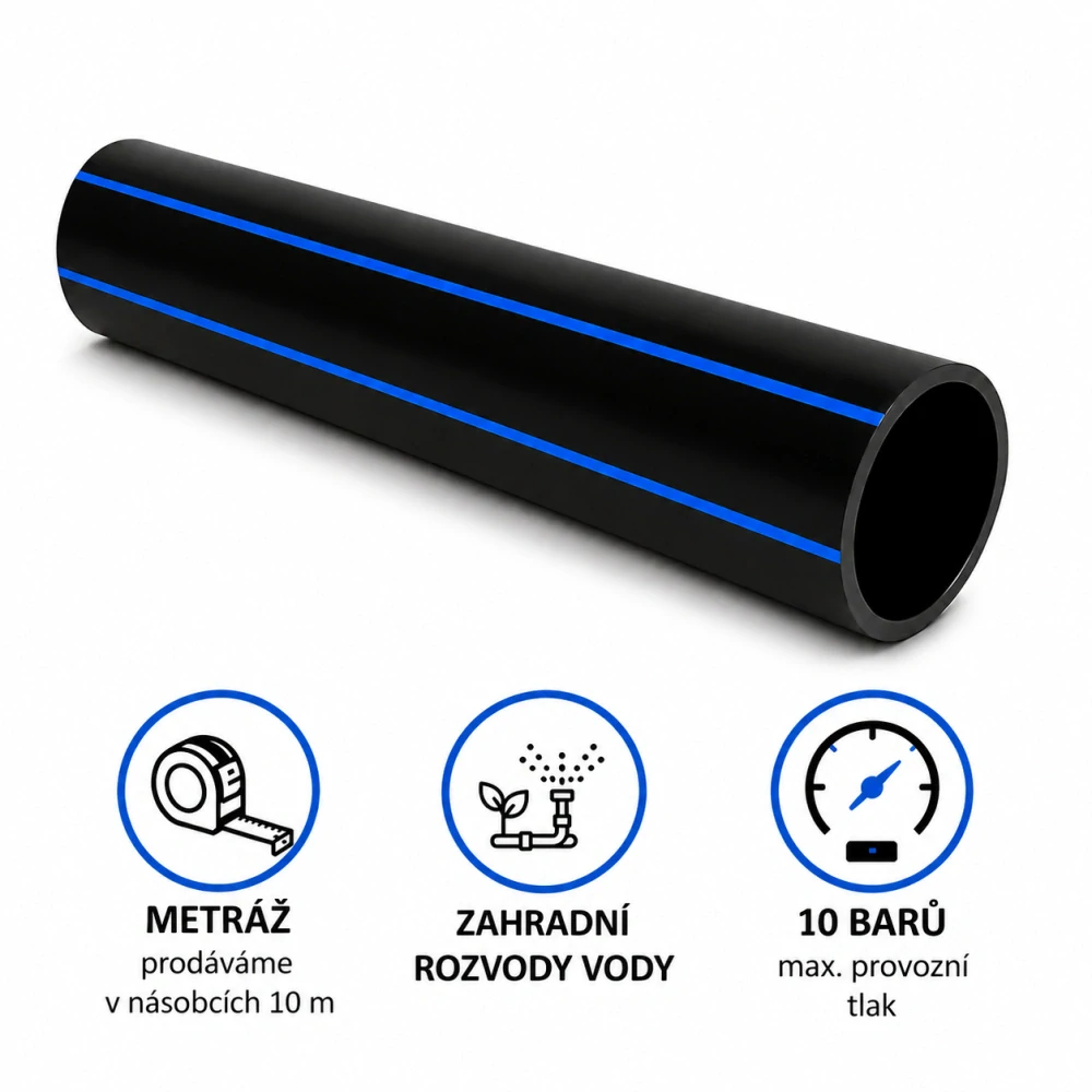 Vodovodní plastová trubka HDPE 100 32x2,0 PN 10 (10 barů) SDR 17 - metráž