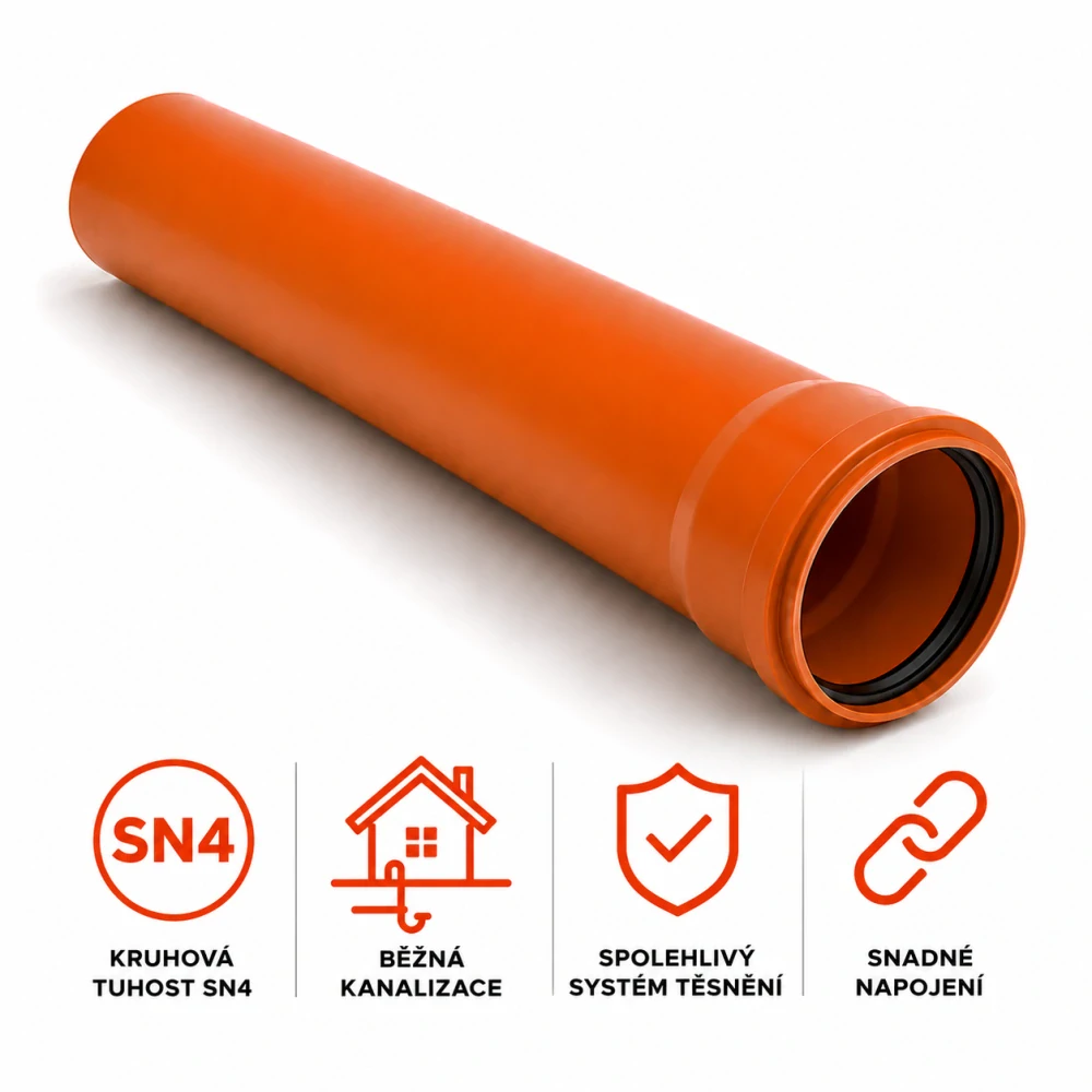 KG trubka s hrdlem SN 4 DN 110 (DN 100) - 1 m