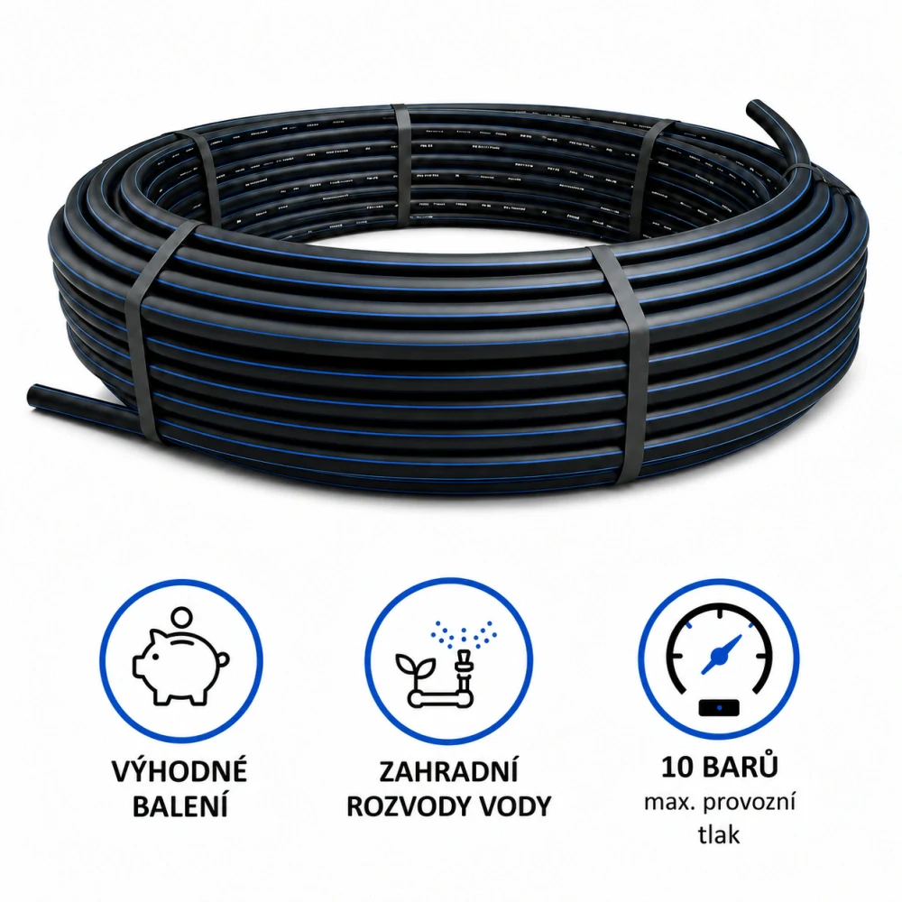 Vodovodní plastová trubka HDPE 100 40x2,4 PN 10 (10 barů) SDR 17 - balík 100 m