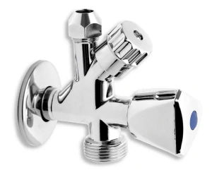 Kombinovaný roháček s ventilem pro pračku 1/2" x 3/8"x3/4"