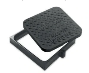 KIO kompozitní poklop do 12,5t (B125) čtvercový 400x400 + plochý rám do dlažby