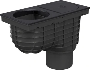Lapač střešních splavenin (gajgr) spodní černý DN 110, litinový povrch, pro kulatý svod (125 mm) Chuděj | 325 A Li/125