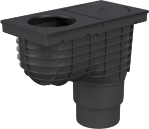 Lapač střešních splavenin (gajgr) spodní černý DN 110/125, litinový povrch, pro kulatý svod (100 mm) Chuděj | 325 C Li/100