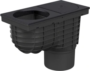 Lapač střešních splavenin (gajgr) spodní černý DN 125, litinový povrch, pro kulatý svod (125 mm) Chuděj | 325 B Li/125