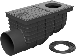 Lapač střešních splavenin (gajgr) boční černý DN 110 + vložka pro kulatý svod (75, 80, 90, 100, 110, 125 mm) Chuděj | 325 G