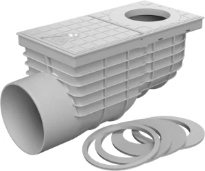 Lapač střešních splavenin (gajgr) boční černý DN 110 + redukční kroužky pro kulatý svod (75, 80, 90, 100, 110, 125 mm) Chuděj | 325 Ls
