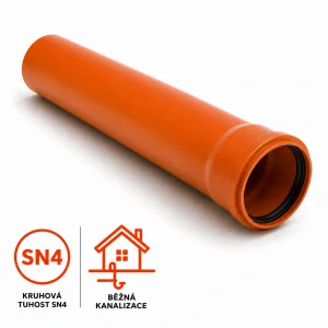 KG trubka s hrdlem SN 4 DN 125 - 0,5 m
