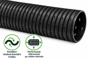 Flexibilní perforovaná drenážní trubka DN 100 - metráž