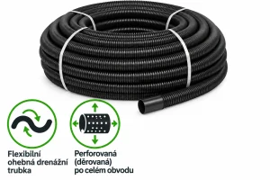 Flexibilní perforovaná drenážní trubka DN 100 - 50 m balík