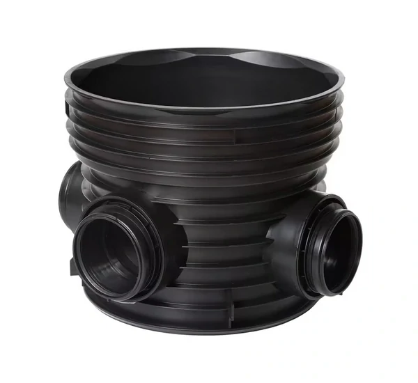 Revizní kanalizační šachta korugovaná - sestava "O" DN 600 (dno sběrné 90° DN 160, roura 1 m, poklop pochozí 1,5t, těsnění pro poklop) Wavin Tegra 600