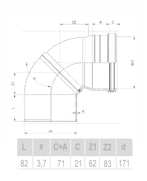 KG nastavitelné koleno 0-90° DN 160 (SN 4 + SN 8)