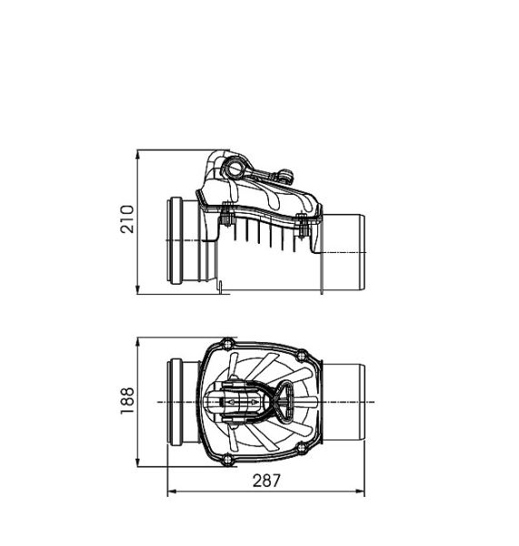 Zpětná klapka jednoduchá vodorovná s aretací DN 110 KARMAT