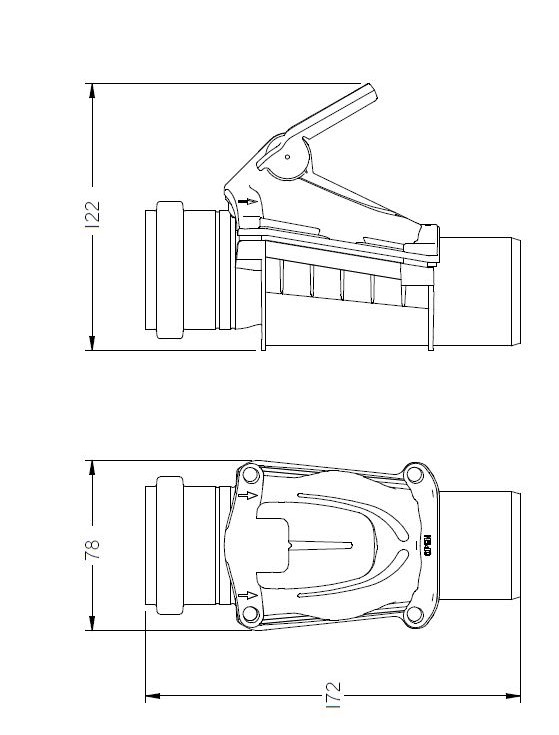 Zpětná klapka jednoduchá vodorovná s aretací DN 50 KARMAT