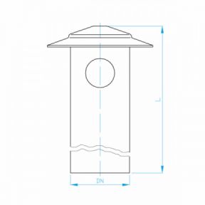 Plastová komínová ventilační hlavice DN 75, výška 40 cm