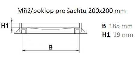 Mondial plastový poklop s madlem pro šachtu/rám 200x200 mm do 1,5 t