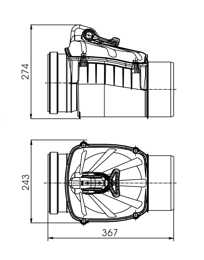 Zpětná klapka jednoduchá vodorovná s aretací DN 160 KARMAT