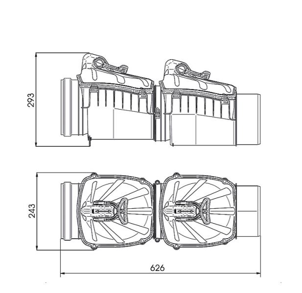 Zpětná klapka dvojitá s aretací DN 160 KARMAT