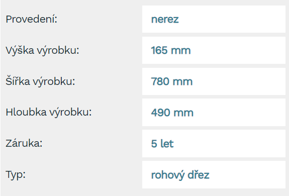 Nerezový rohový dřez Novaservis 49x78 cm s přepadem a odkapávačem DR49/78