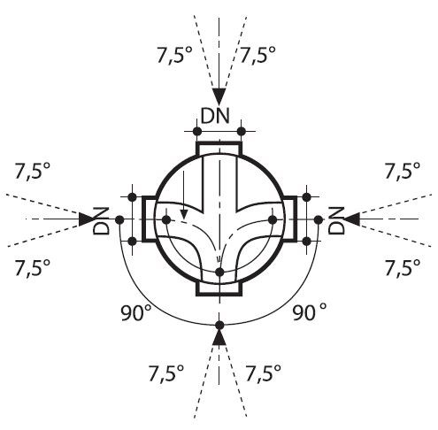 Kanalizační šachtové dno sběrné typu X DN 1000/315 bez těsnění pro vlnovec Wavin Tegra 1000 NG
