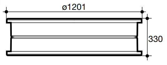 Spojka pro šachtovou rouru (vlnovec) DN 1000 bez těsnění Wavin Tegra 1000 NG