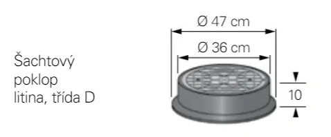 Litinový poklop DN 315/B125 do 12,5t (pojezdný) kulatý pro drenážní revizní šachty Basic-Control a Opti-Control FRÄNKISCHE