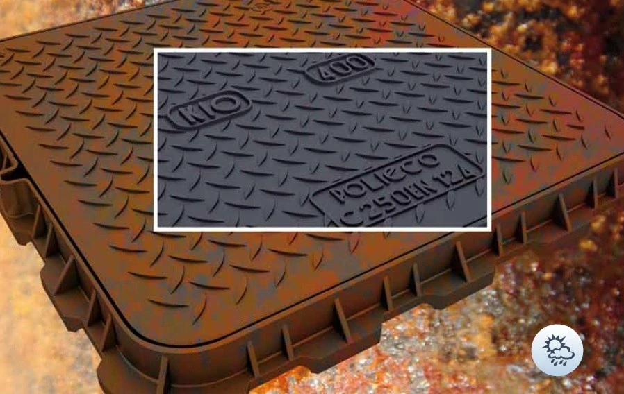 KIO kompozitní poklop do 25t (C250) čtvercový 700x700 + standardní rám