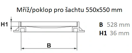 Mondial plastová mříž bez madla pro šachtu/rám 550x550 mm do 1,5 t