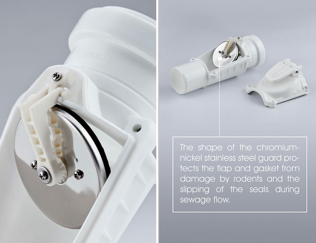 Zpětná klapka jednoduchá vodorovná s aretací DN 50 KARMAT