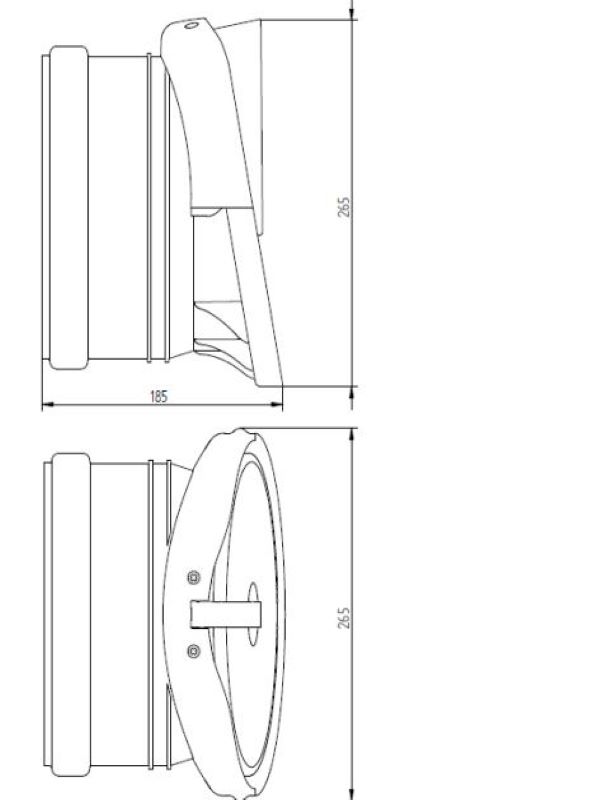 Koncová zpětná klapka s nerezovou klapkou DN 200 KARMAT