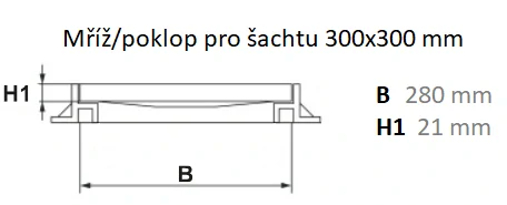 Mondial plastový poklop bez madla pro šachtu/rám 300x300 mm do 500 kg