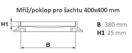 Mondial plastový poklop bez madla pro šachtu/rám 400x400 mm do 500 kg