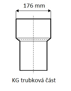 KGUG přechodka PVC (KG) DN 125 na hladký konec litinové trubky DN 125 bez těsnění (SN 4 + SN 8)