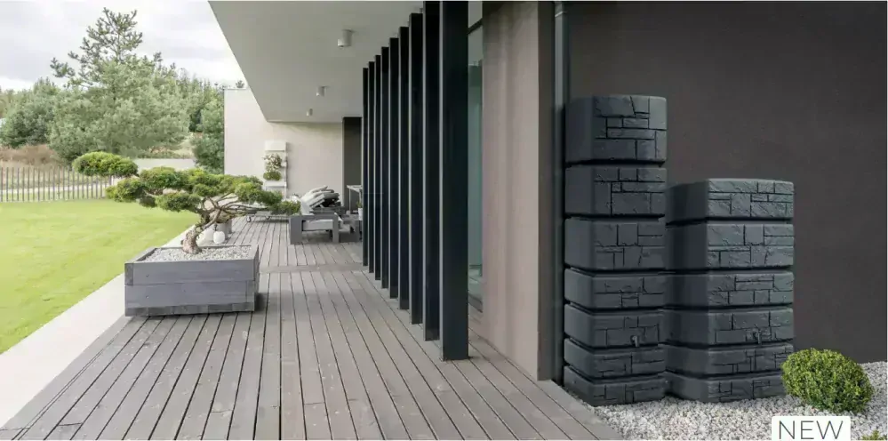 Nadzemní nádrž na dešťovou vodu TOWER STONE antracit 350l