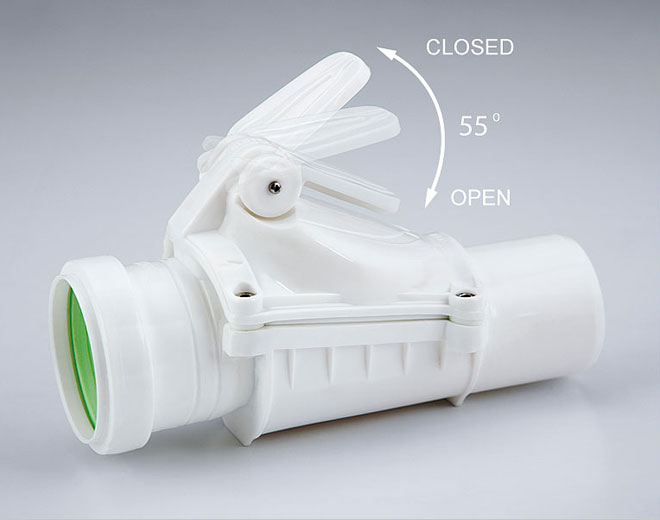 Zpětná klapka jednoduchá vodorovná s aretací DN 50 KARMAT