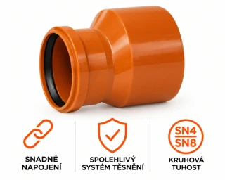 KG redukce DN 200/125 (SN 4 + SN 8)
