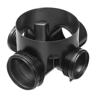 Kanalizační šachtové dno sběrné 90° DN 315/200, 160 vč. těsnění pro vlnovec Wavin Basic 315